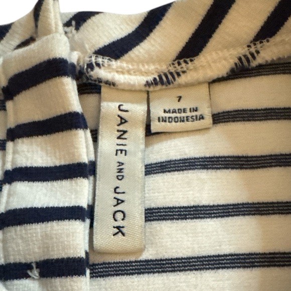 Janie and Jack Navy and White Sleeveless Sundress with Gold Zipper Pockets - Picture 6 of 6